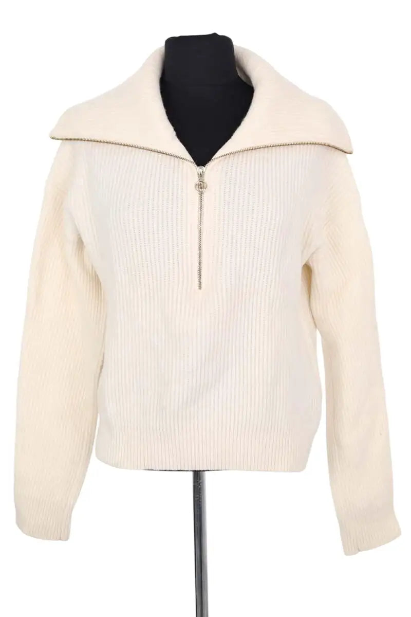 Pull Maje Ecru en Laine, taille S - Seconde Main