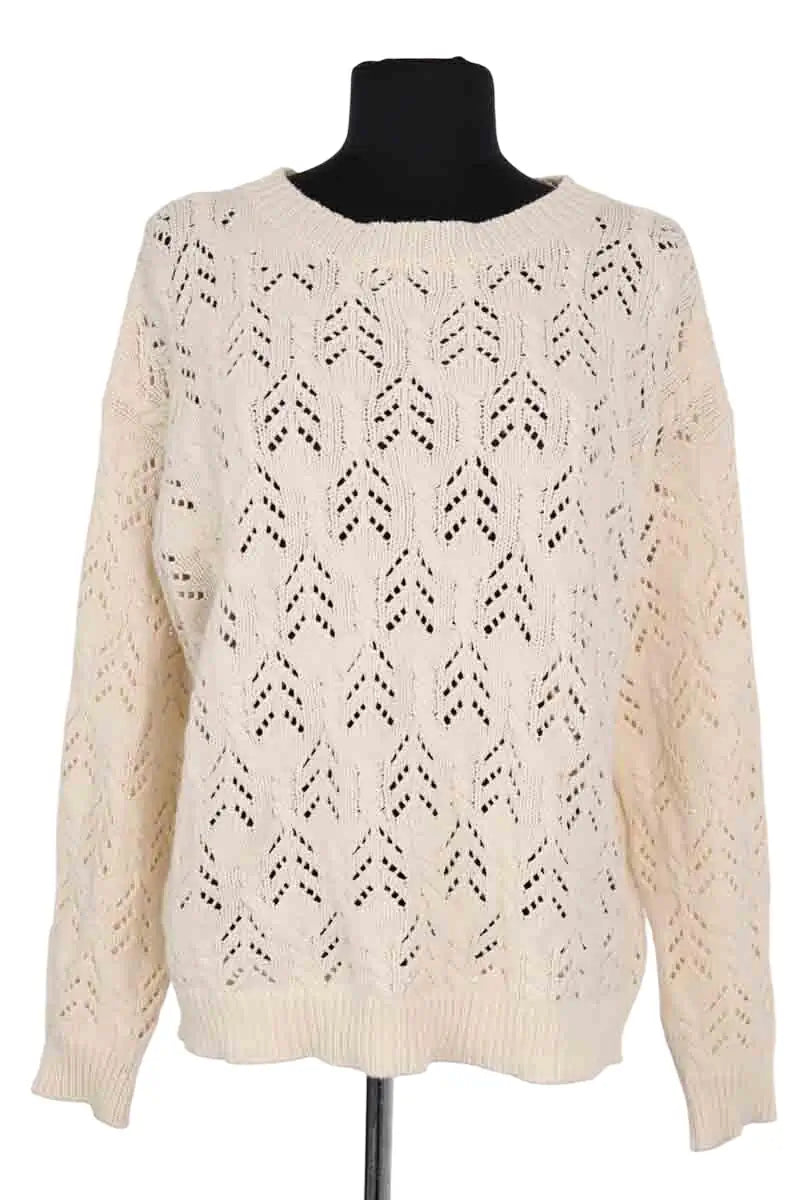 Pull Max Mara Ecru en Laine, taille L - Seconde Main