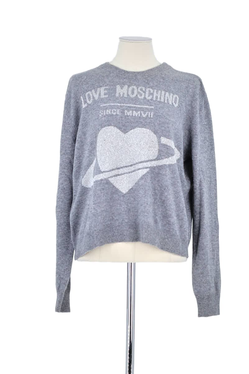 Pull Moschino Gris en Coton, taille S - Seconde Main