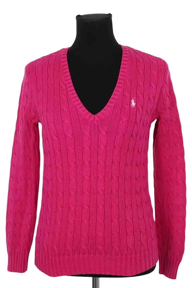 Pull Ralph Lauren Rose en Coton, taille M - Seconde Main