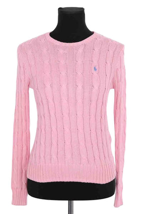 Pull Ralph Lauren Rose en Coton, taille S - Seconde Main