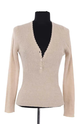Pull Rouje Beige en Synthétique, taille L - Seconde Main