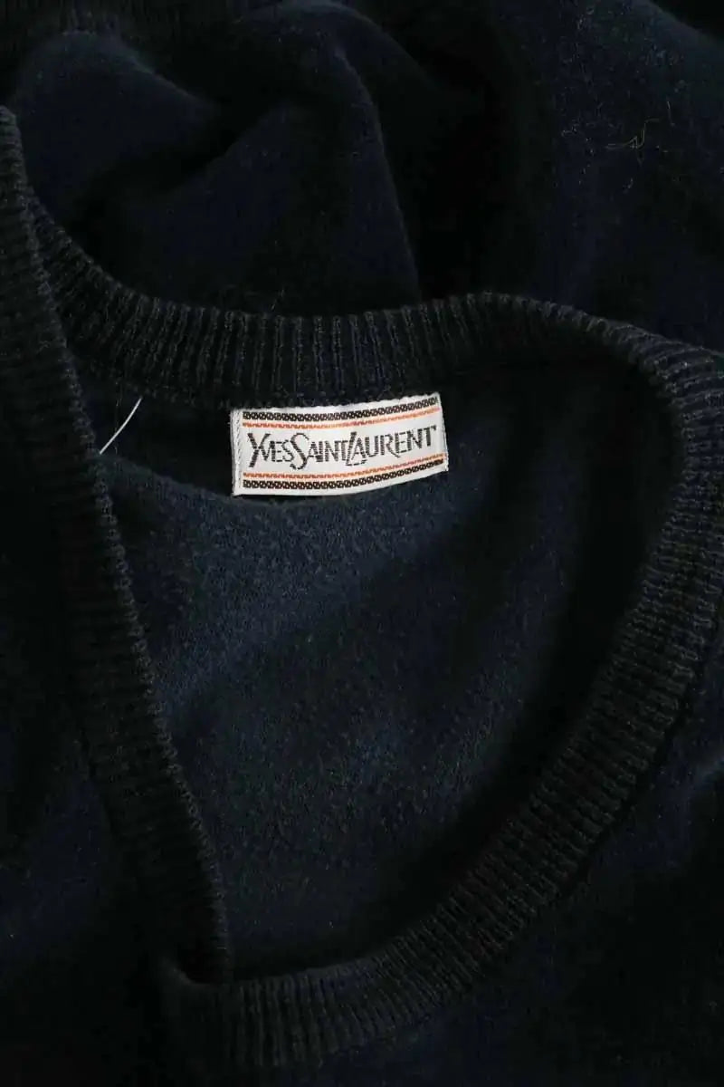 Pull Saint Laurent Bleu en Coton