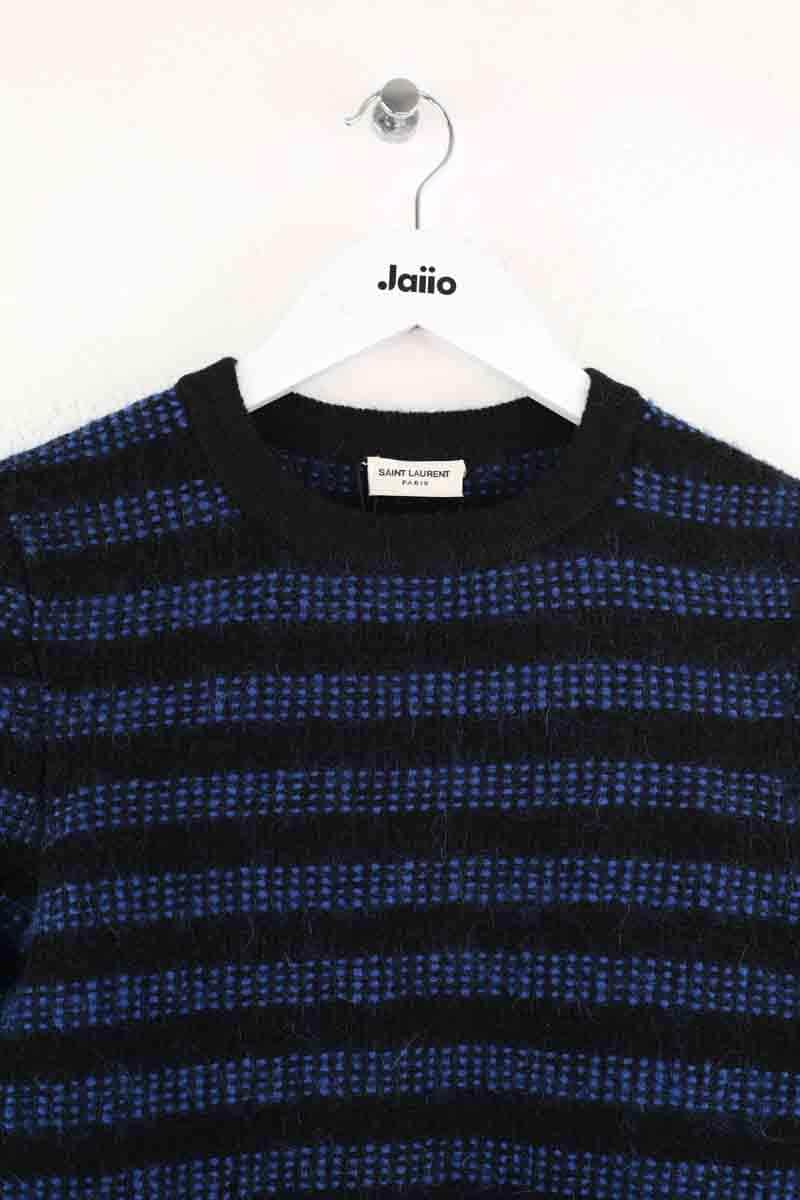 Pull Saint Laurent Bleu en Coton