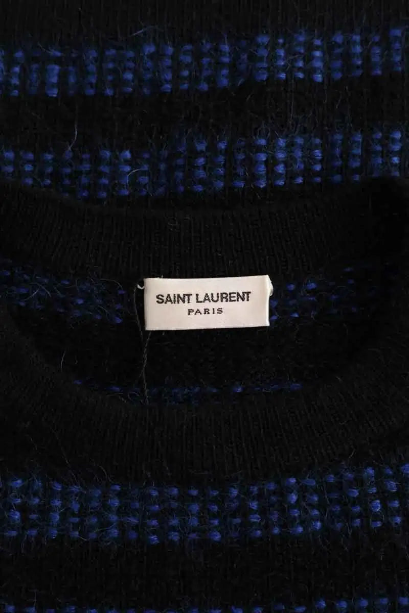 Pull Saint Laurent Bleu en Coton