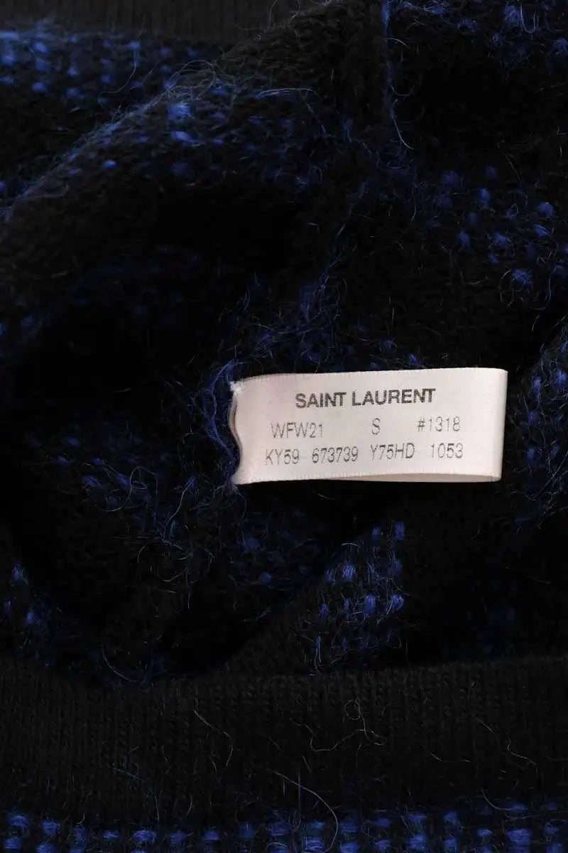 Pull Saint Laurent Bleu en Coton