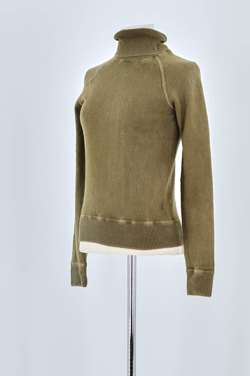 Pull Saint Laurent Kaki en Laine