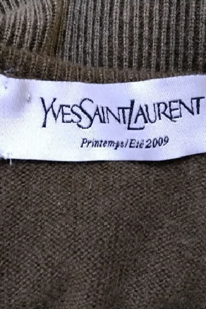 Pull Saint Laurent Kaki en Laine