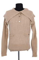 Pull Sandro Beige en Laine, taille XS - Seconde Main