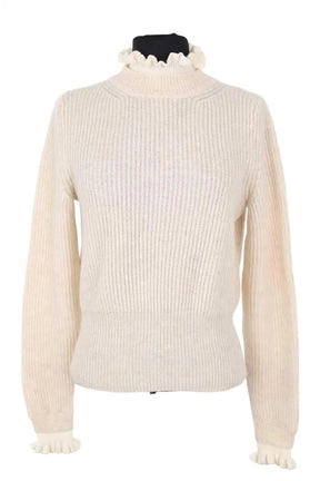 Pull Sandro Ecru en Laine, taille XS - Seconde Main