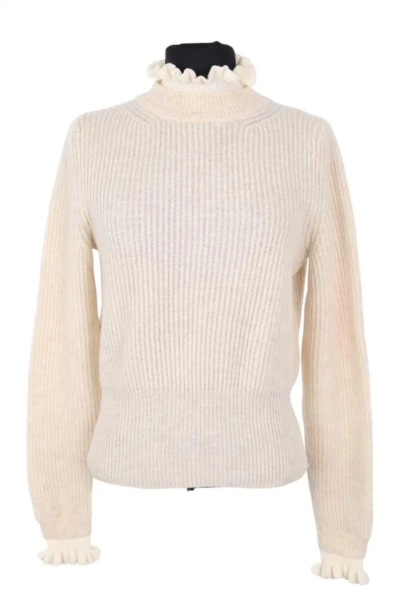 Pull Sandro Ecru en Laine, taille XS - Seconde Main