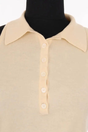 Pull sans manches Celine Beige en Cachemire