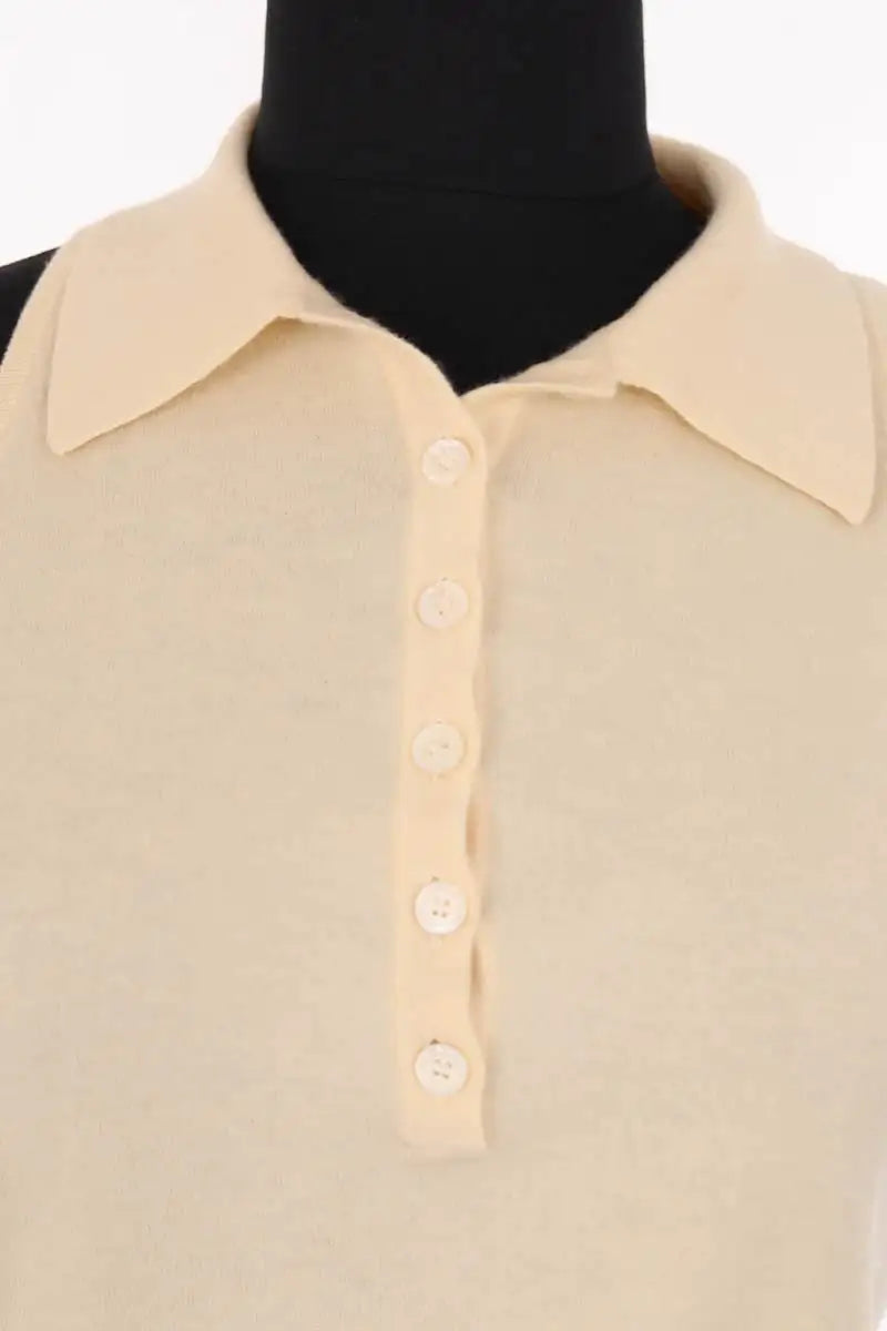 Pull sans manches Celine Beige en Cachemire
