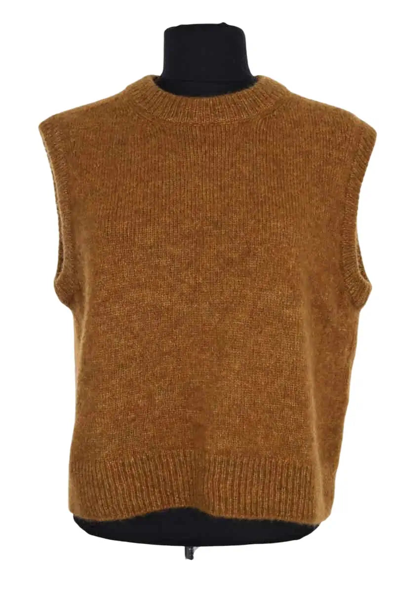Pull sans manches Sézane Camel en Synthétique, taille XS - Seconde Main