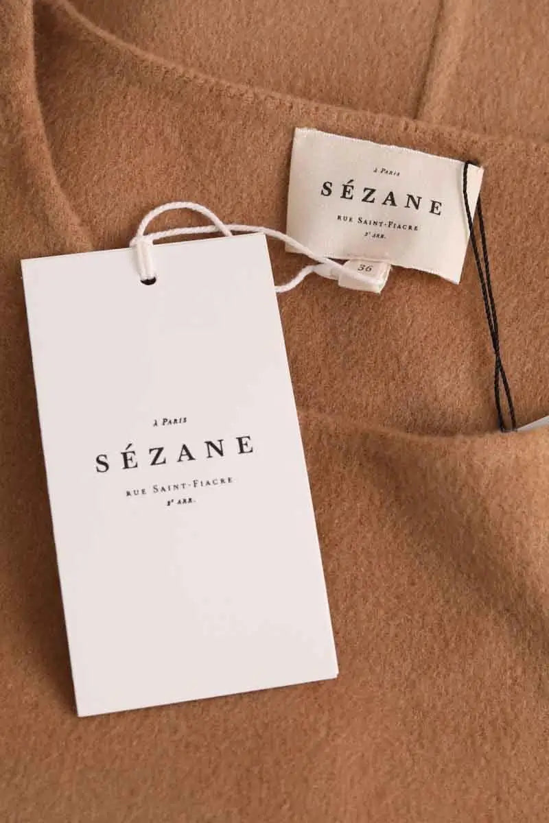 Pull Sézane Aaron Camel en Laine