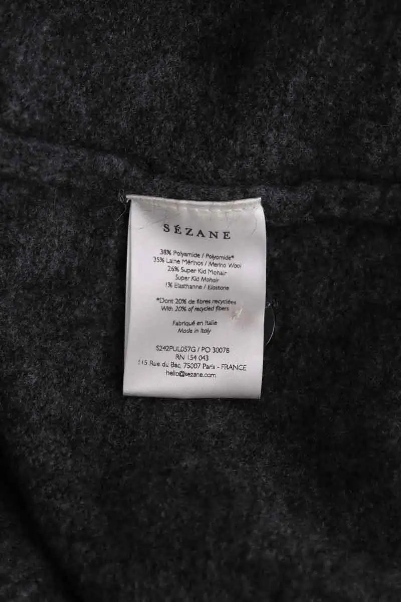 Pull Sézane Anthracite en Laine