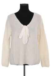 Pull Sézane Blanc en Laine, taille M - Seconde Main
