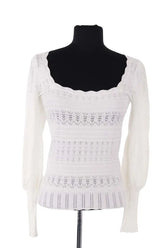 Pull Sézane Blanc en Synthétique, taille XS - Seconde Main