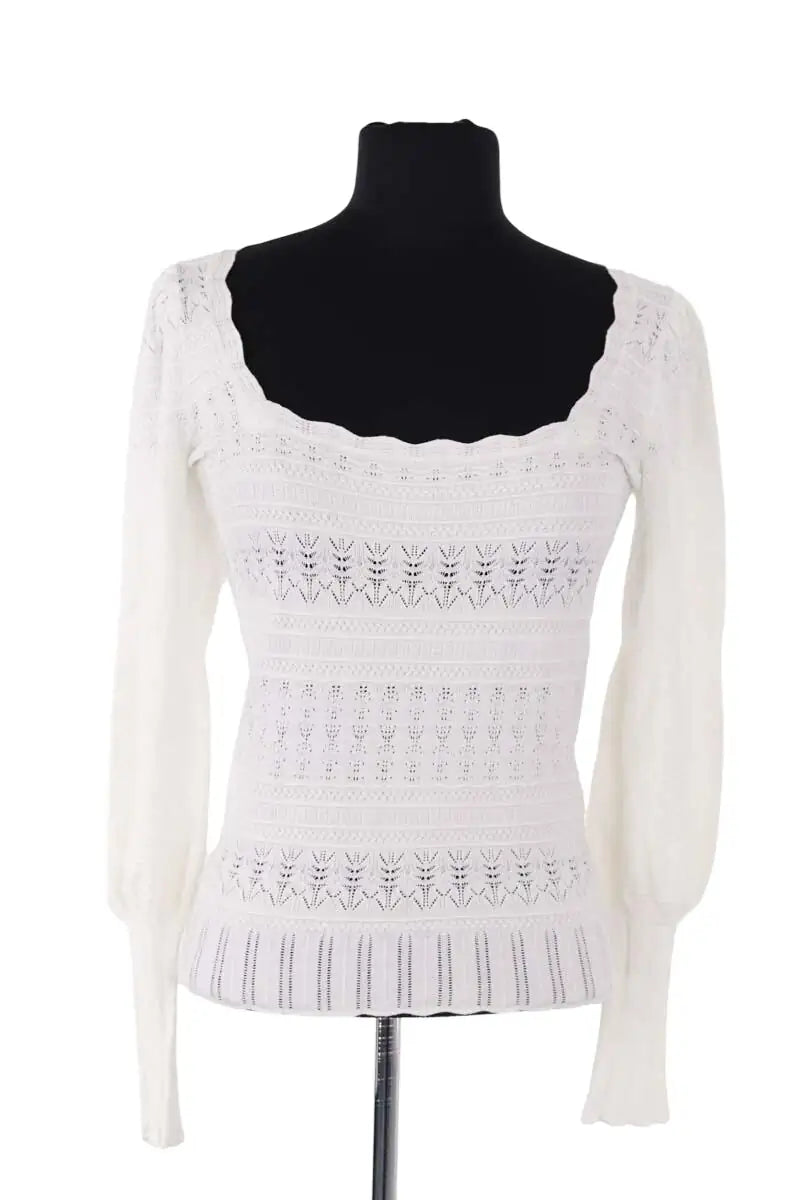 Pull Sézane Blanc en Synthétique, taille XS - Seconde Main