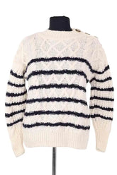 Pull Sézane Blanc en Synthétique, taille XS - Seconde Main