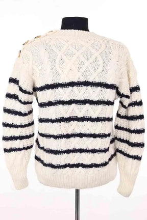 Pull Sézane Blanc en Synthétique