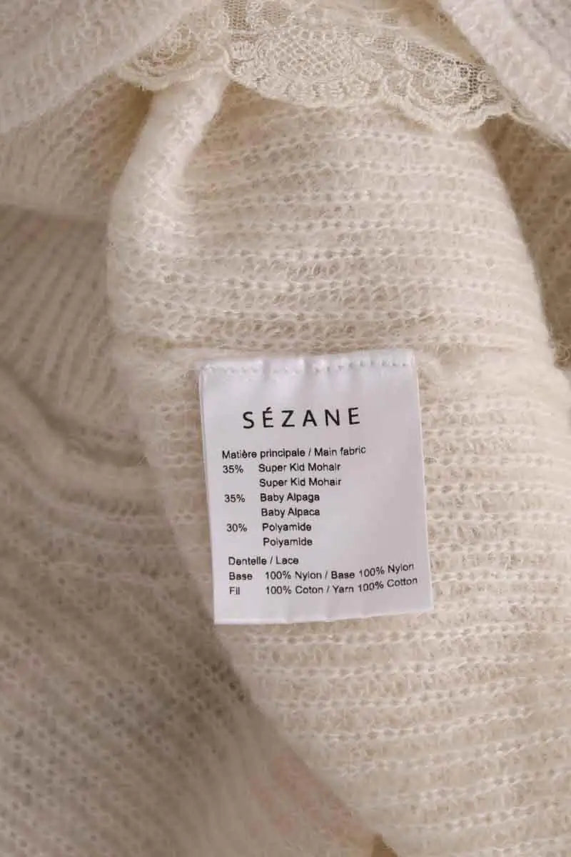 Pull Sézane Ecru en Laine