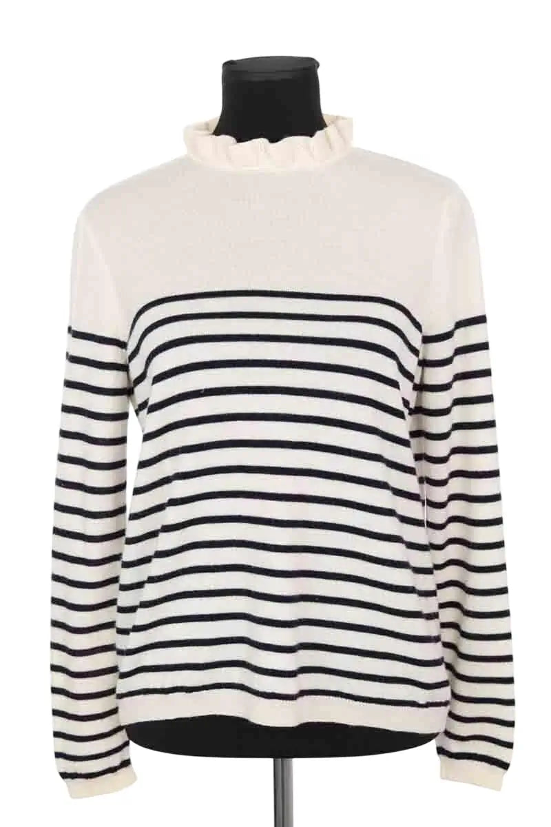 Pull Sézane Ecru en Laine, taille M - Seconde Main