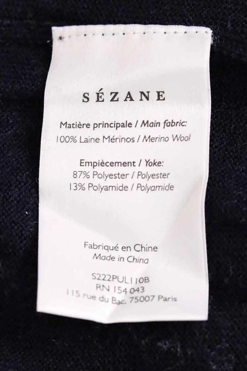 Pull Sézane Marine en Synthétique