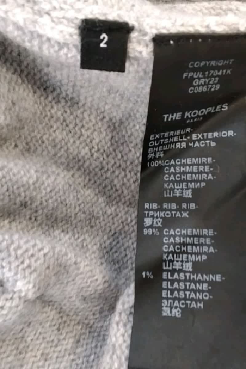 Pull The Kooples Gris en Cachemire