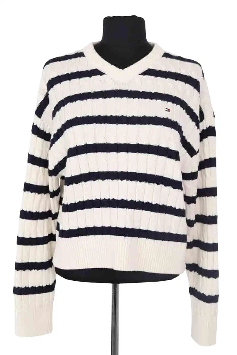 Pull Tommy Hilfiger Blanc en Coton, taille XS - Seconde Main