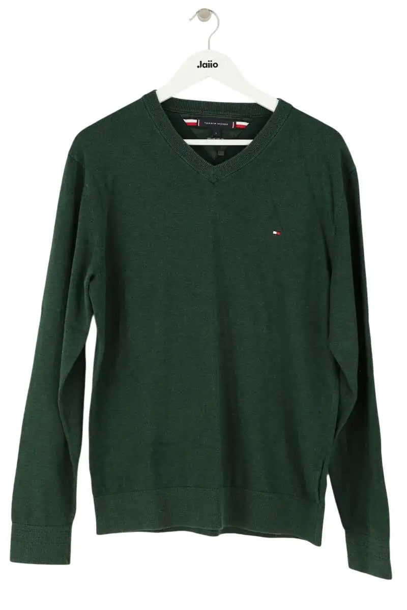 Pull Tommy Hilfiger Vert en Coton, taille L - Seconde Main