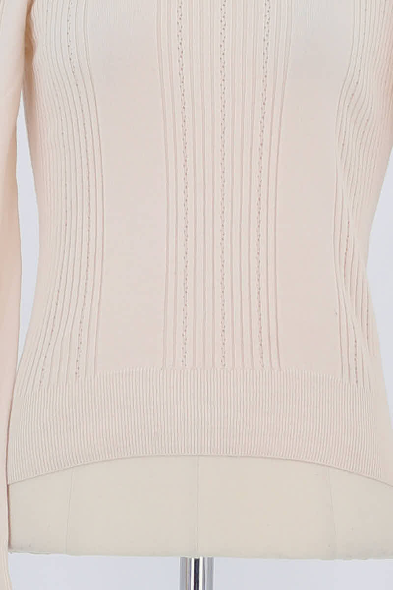 Pull Tresse Beige en Laine