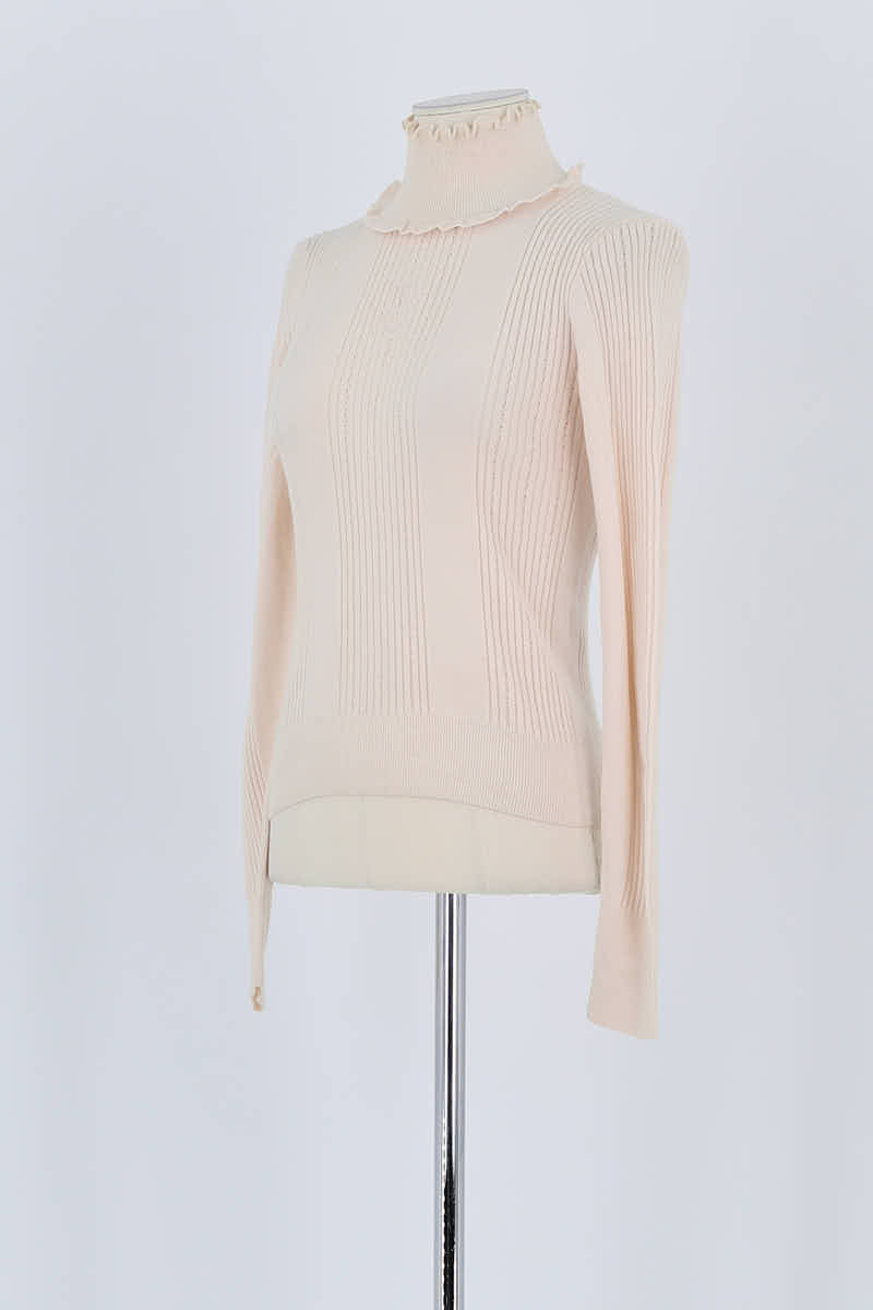 Pull Tresse Beige en Laine