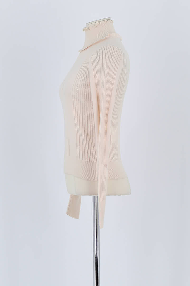 Pull Tresse Beige en Laine