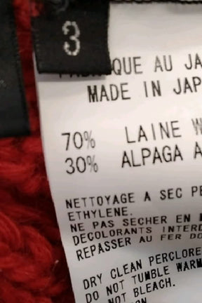 Pull Yohji Yamamoto Rouge en Laine