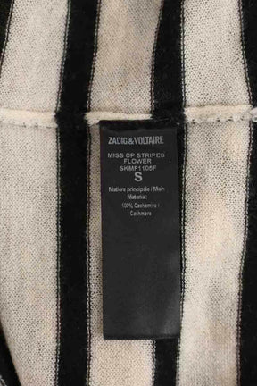 Pull Zadig & Voltaire Miss stripes flower Ecru en Cachemire