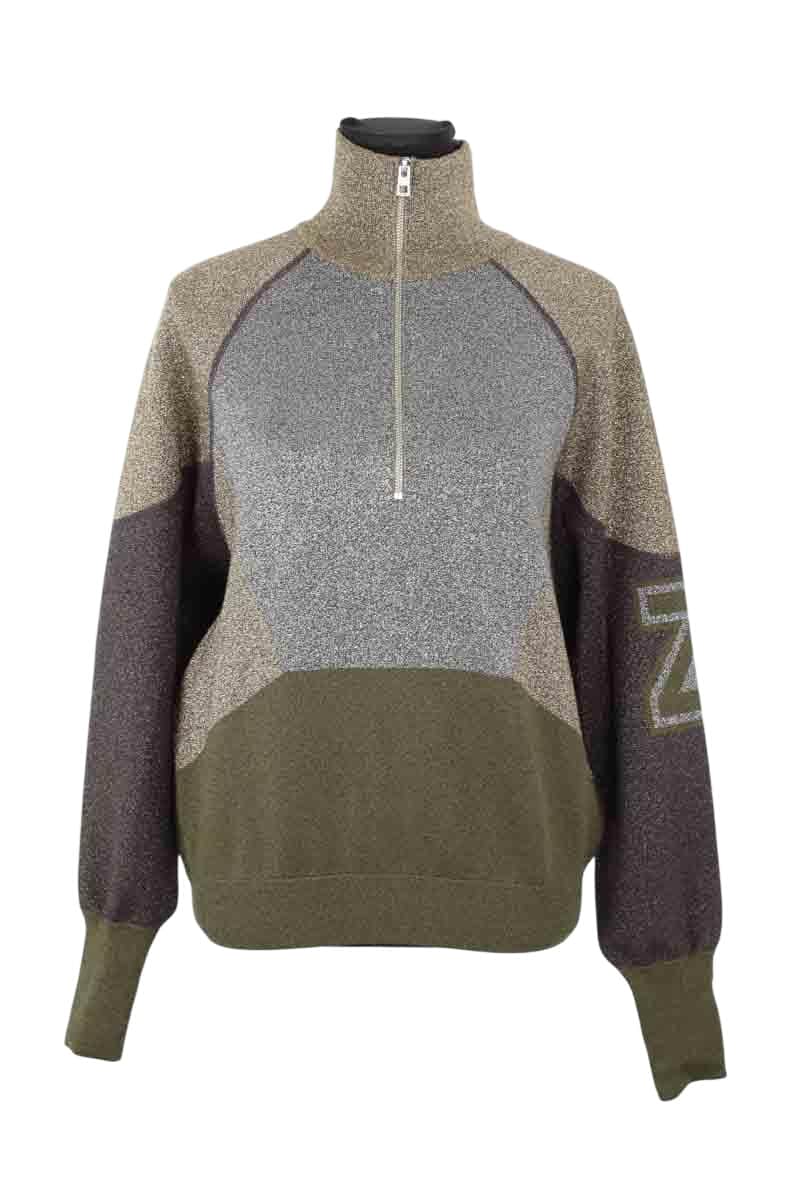 Pull Zadig & Voltaire Ross lurex Kaki en Viscose, taille S - Seconde Main