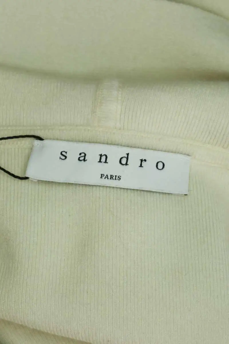 Pull zippé Sandro Blanc en Laine