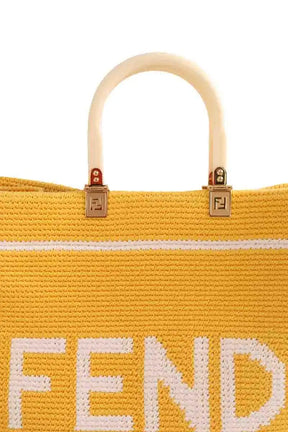 Cabas Fendi Sunshine Jaune en Coton