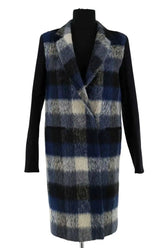 Manteau Sandro Bleu en Laine, taille S - Seconde Main