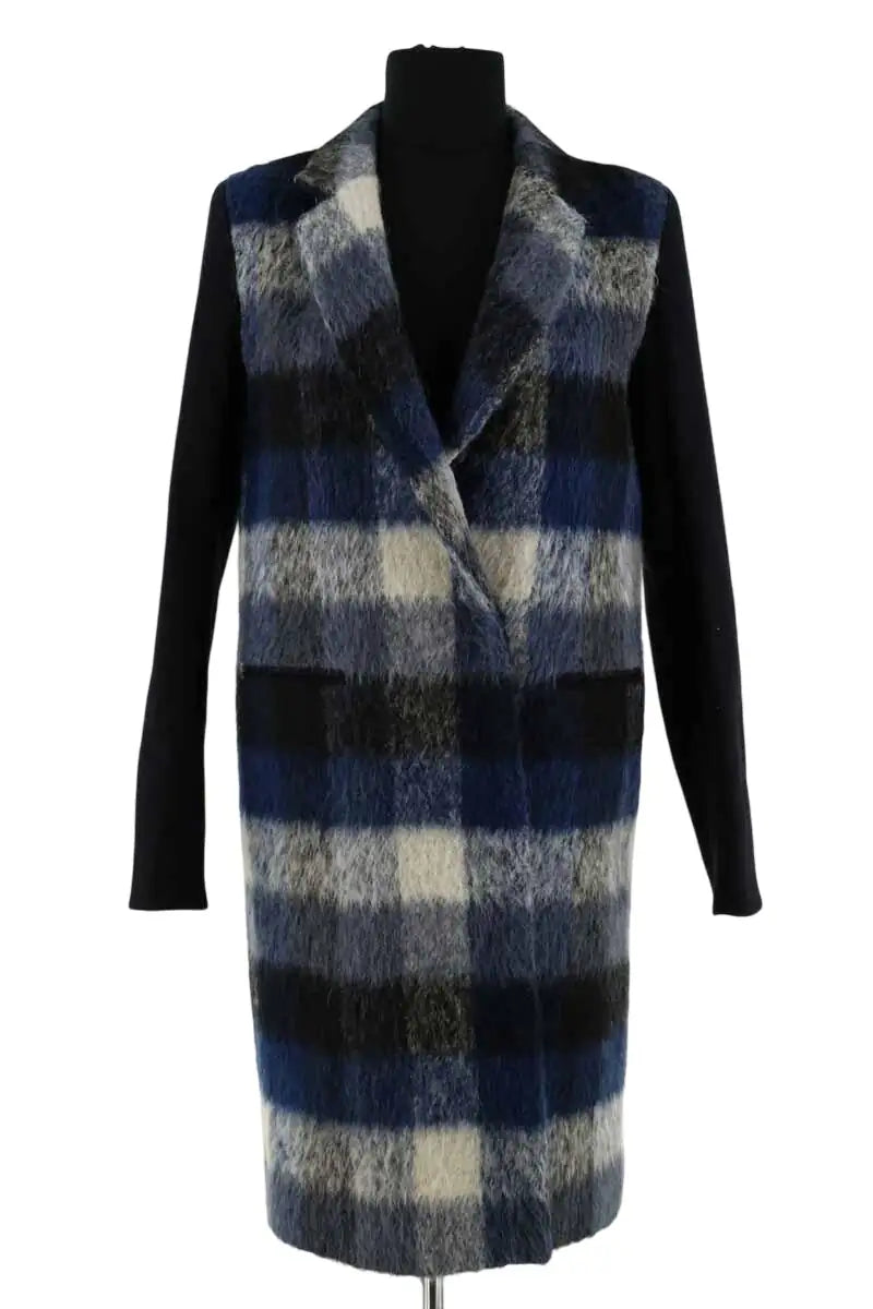 Manteau Sandro Bleu en Laine, taille S - Seconde Main