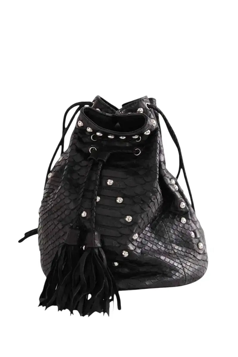 Sac Seau Claris Virot Noir en Cuirs exotiques - Seconde Main