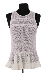 Top sans manche Maje Blanc en Synthétique, taille M - Seconde Main