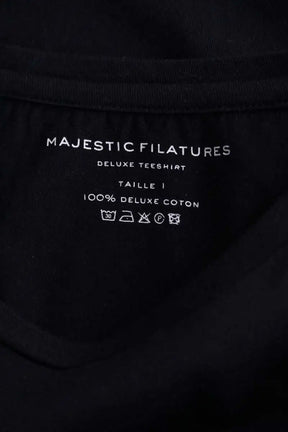 T-shirt Majestic Filatures Marine en Coton
