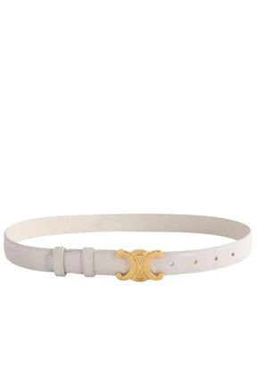 Ceinture en cuir Celine Triomphe Blanc en Cuir, taille XS - Seconde Main