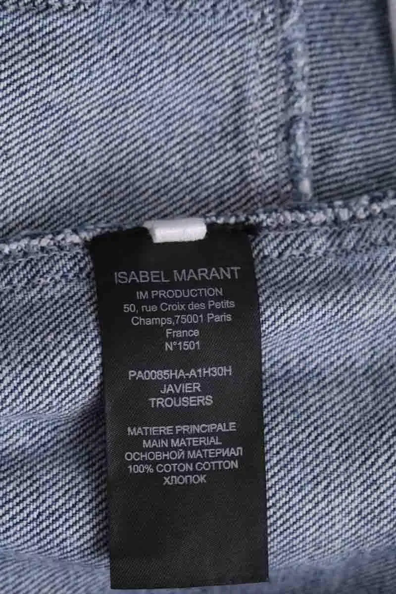 Jean large Isabel Marant Bleu en Coton