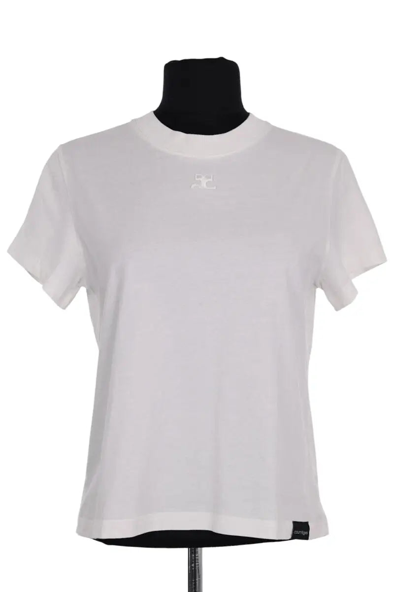 T-shirt Courrèges T-shirt AC Ecru en Coton, taille S - Seconde Main