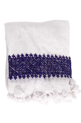 Étole Antik Batik Blanc en Coton - Seconde Main