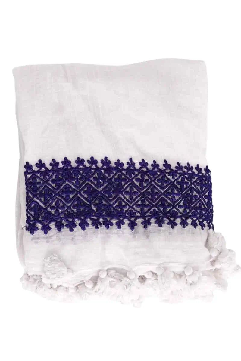 Étole Antik Batik Blanc en Coton - Seconde Main