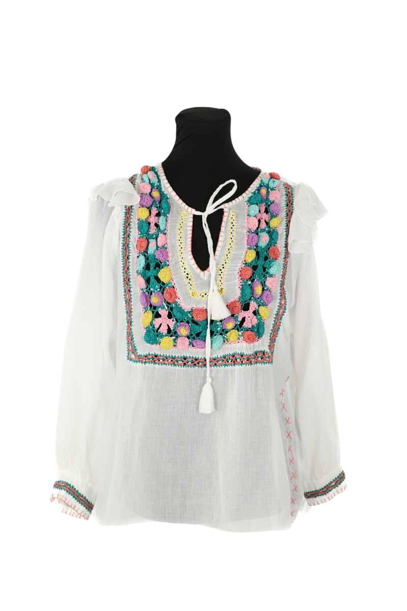 Blouse Antik Batik  Blanc